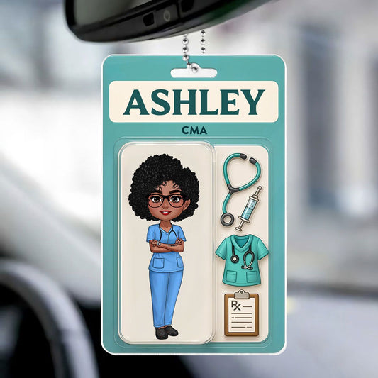 Nurse Custom Figure Cute Doll Nurse Personalized Acrylic Car Hanger