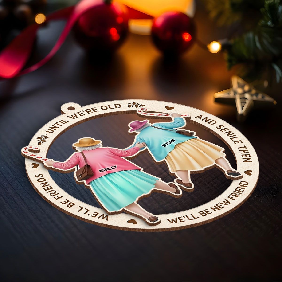 Personalized Old Best Friend Ornament, Best Friend Christmas Gift, Friendship Christmas Ornament, Custom Best Friend Gift, Bestie Gift, BFF Gift