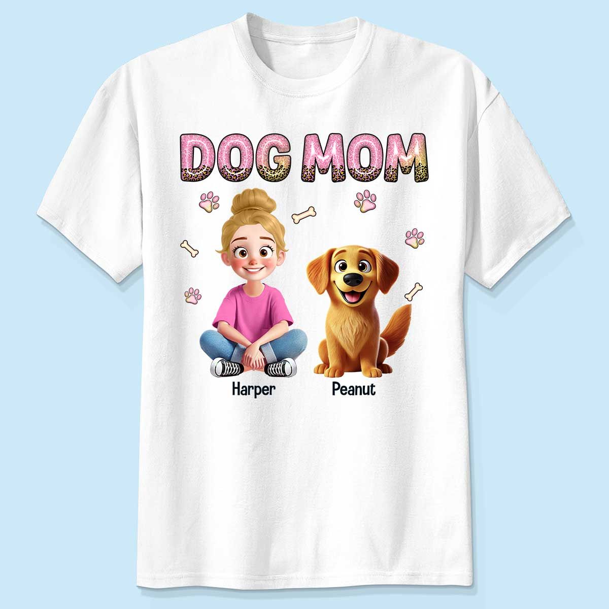 Animation Cartoon Galaxy Pattern Dog Mom Personalized Shirt, Gift For Dog Lovers