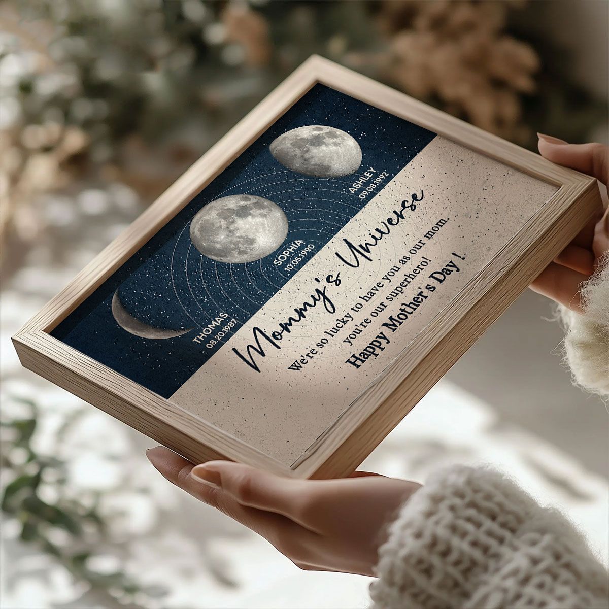 Mommy's Universe Moon Phases Mother's Day Gift Personalized Poster