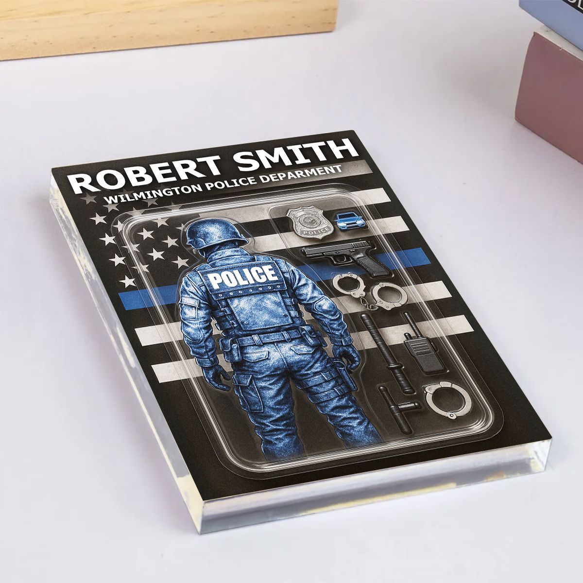 Police Custom Figure Personalized Acrylic Block Plaque, Gift for him