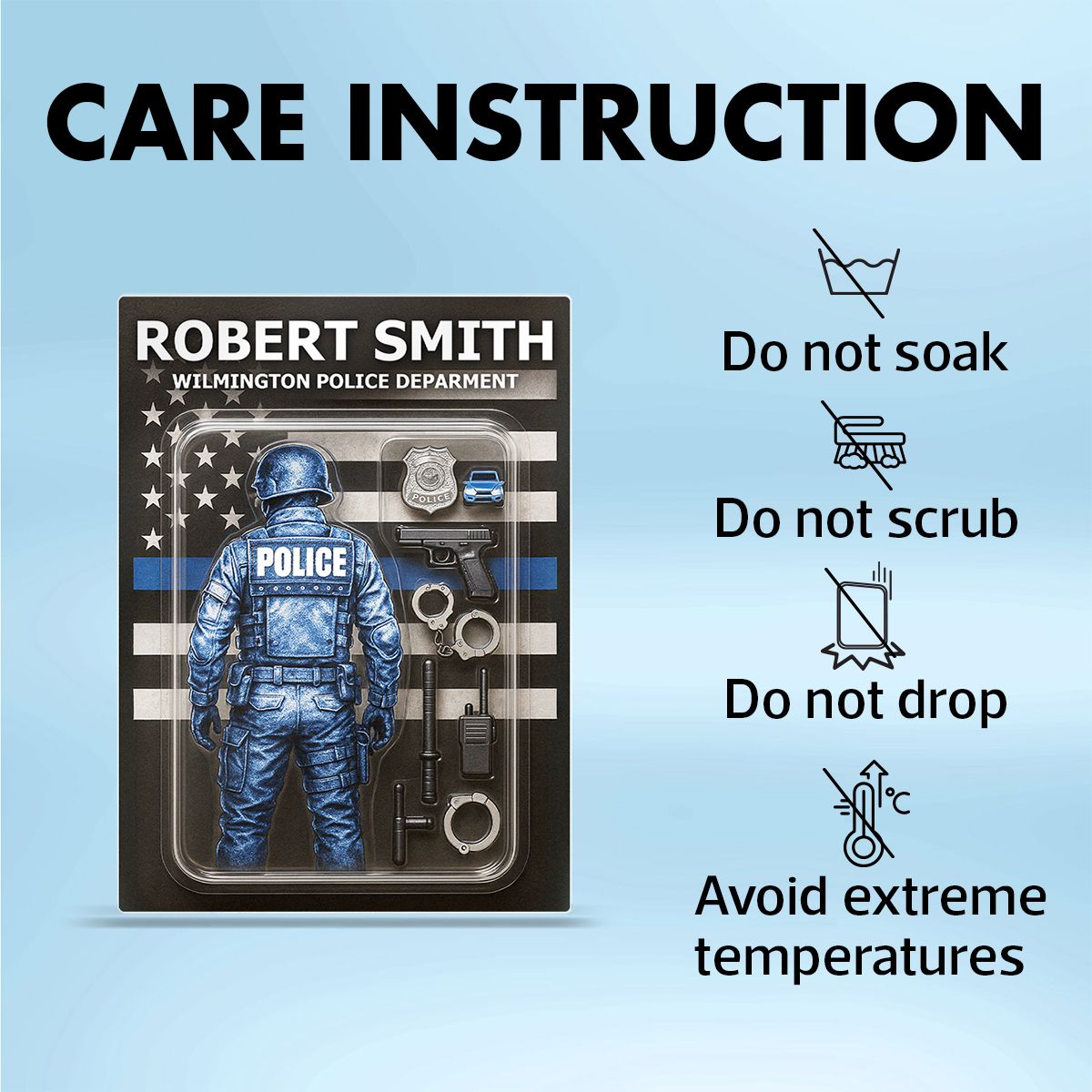 Police Custom Figure Personalized Acrylic Block Plaque, Gift for him