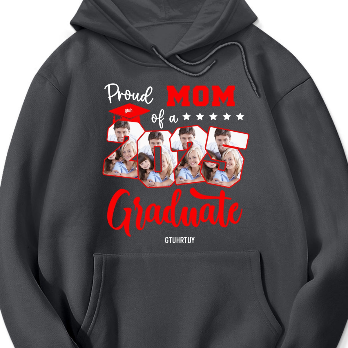 Proud Family Of 2025 Senior Graduation Upload Photo Personalized Shirt, Graduate Gift