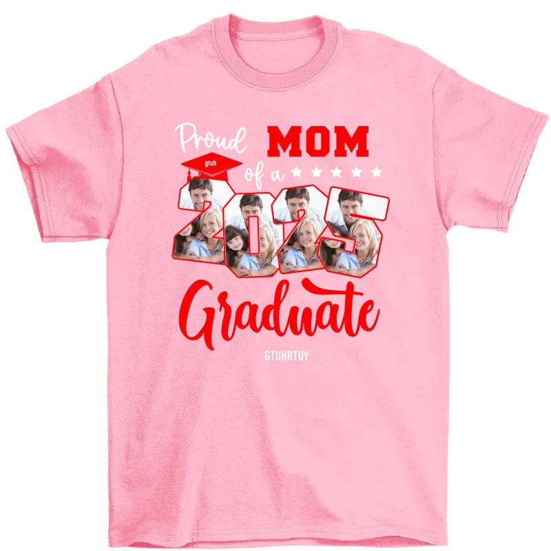 Proud Family Of 2025 Senior Graduation Upload Photo Personalized Shirt, Graduate Gift