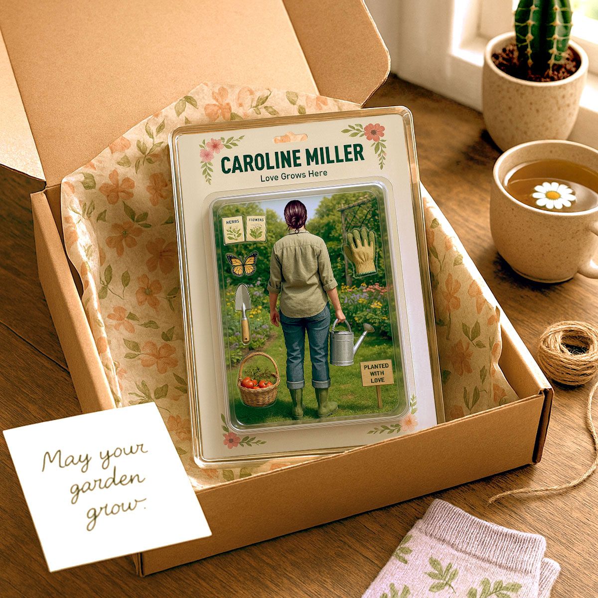 Gardening Mom Grandma Mother's Day Gift Toy Box Figure Style Personalized Acrylic Block Plaque