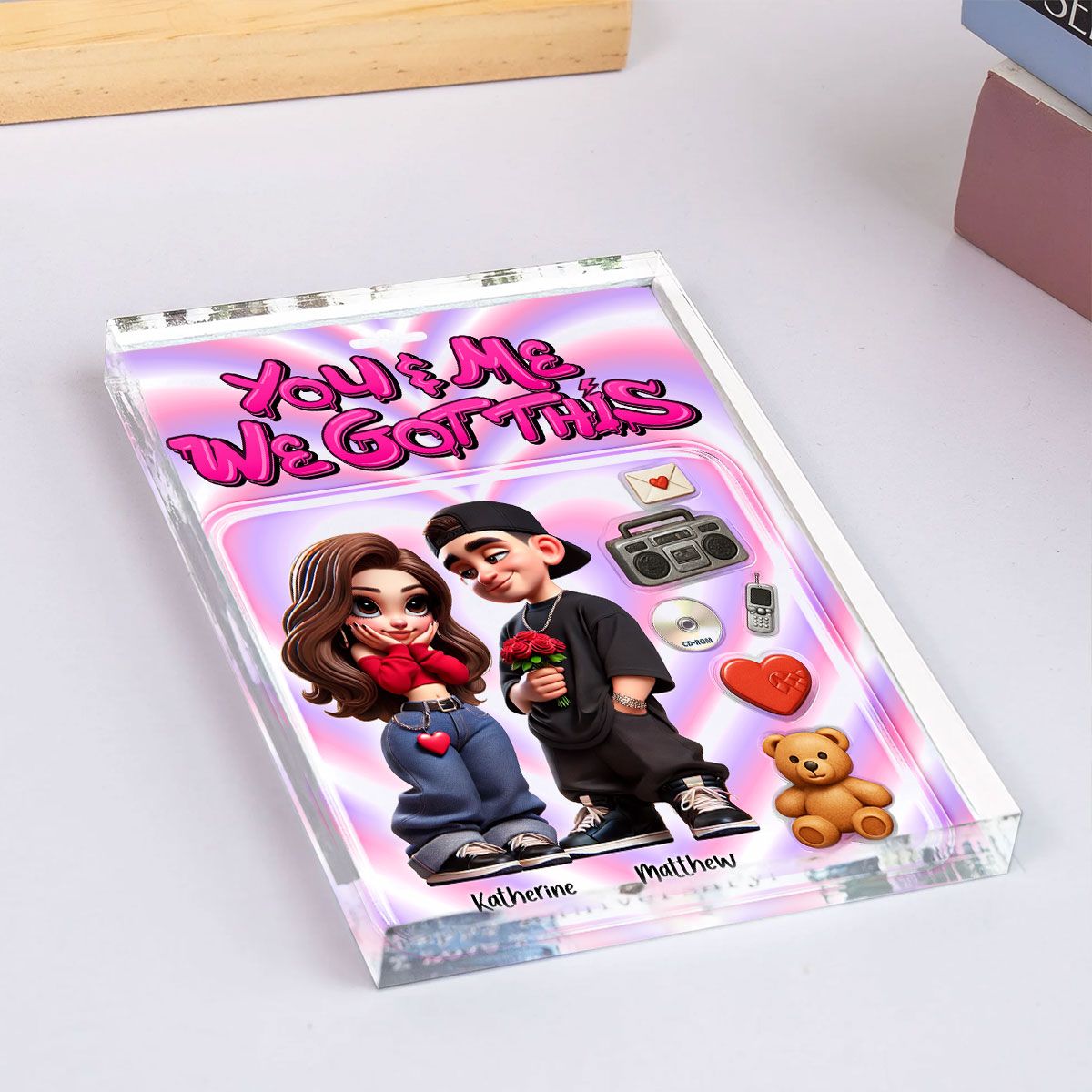 Y2K Couple Toy Box Figures Style Personalized Acrylic Block Plaque