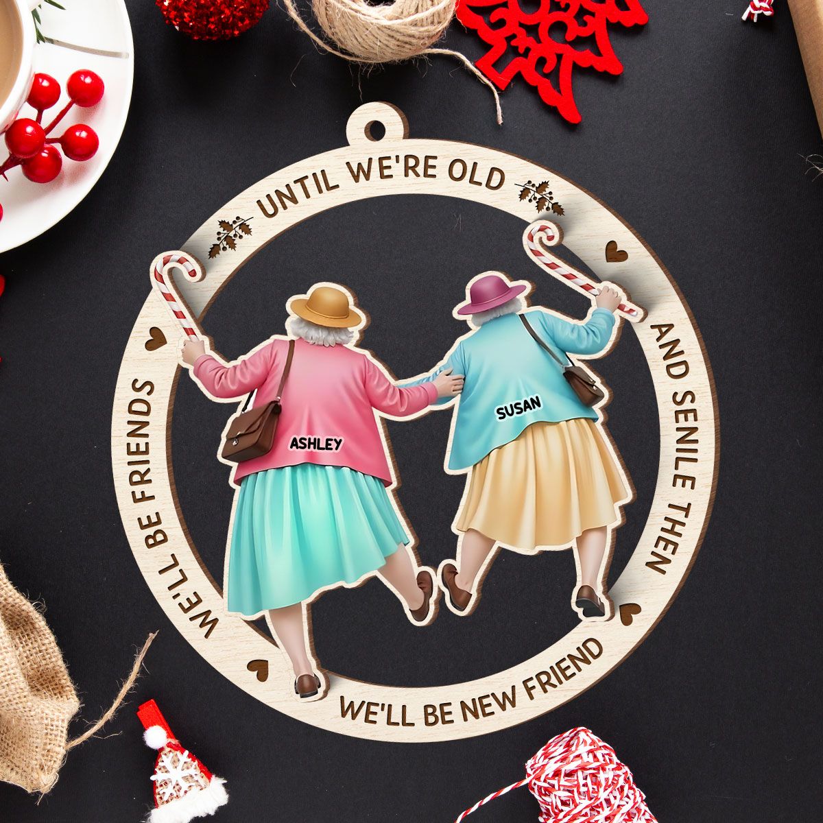 Personalized Old Best Friend Ornament, Best Friend Christmas Gift, Friendship Christmas Ornament, Custom Best Friend Gift, Bestie Gift, BFF Gift
