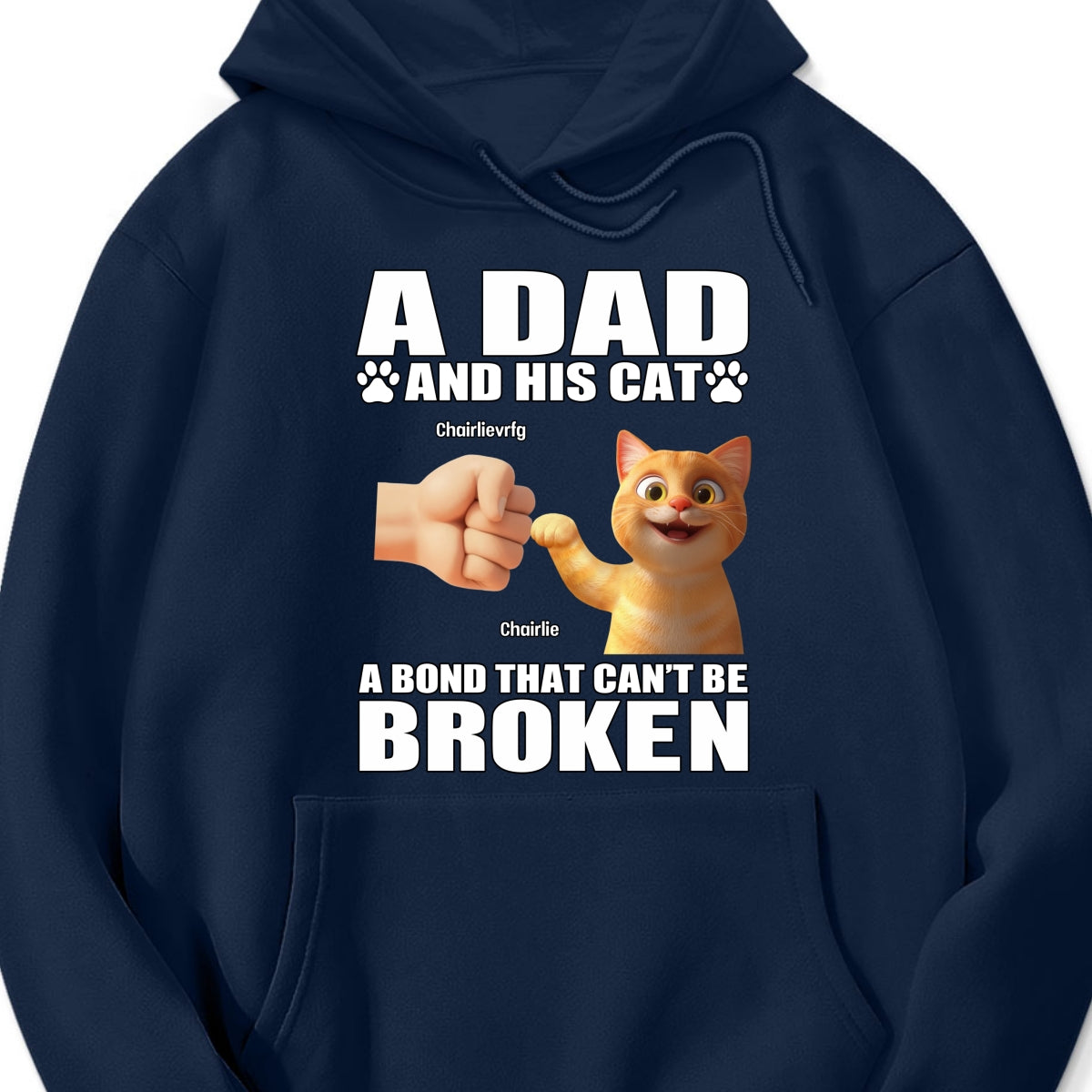 A Dad And His Cats A Bond That Can't Be Broken Personalized Shirt, Gift for Cat Dads