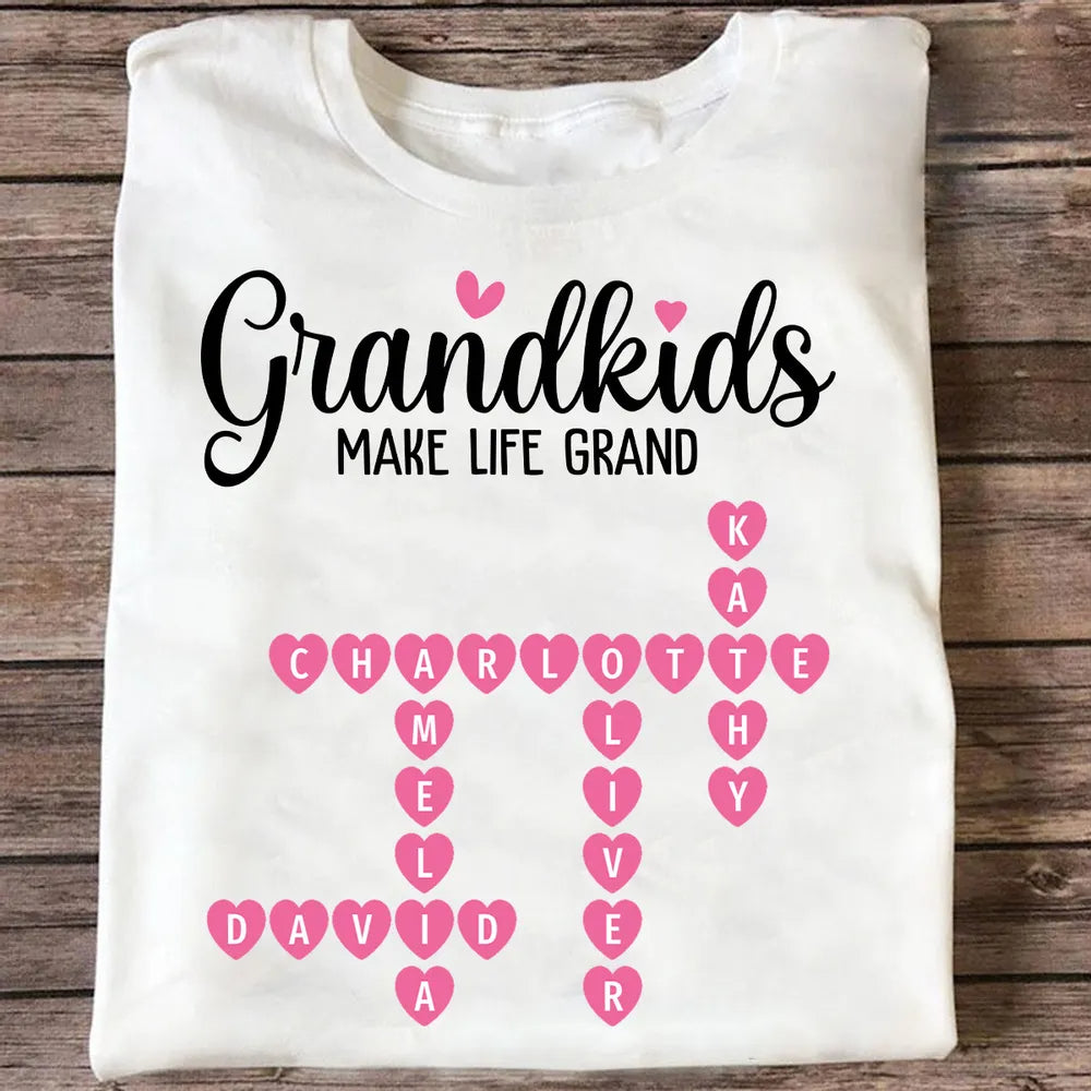 Favorite People Call Me Grandma Crossword Puzzle Art - Personalized Shirt - Mother's Day Gift For Grandma