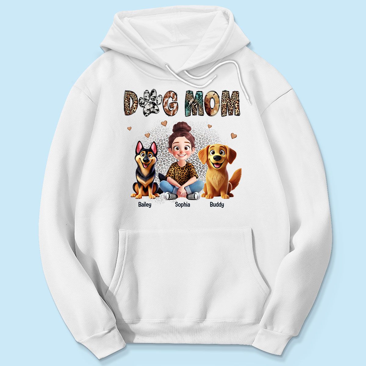 Animal Patterns Dog Mom Animation Cartoon Personalized Shirt, Gift For Dog Lovers