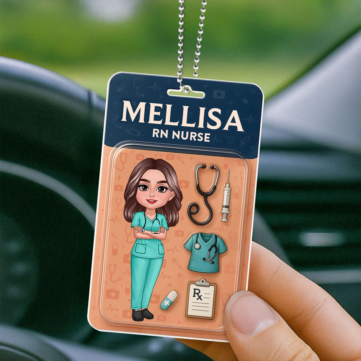 Custom Nurse Figure Cute Doll Nurse Personalized Acrylic Car Hanger