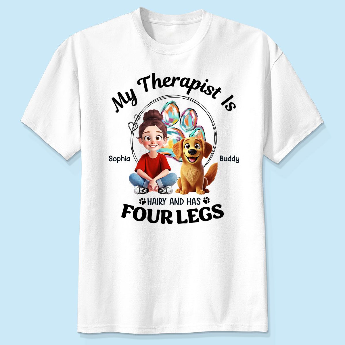 Animation Cartoon Dog My Therapist Personalized Shirt, Gift For Dog Lovers, Dog Mom