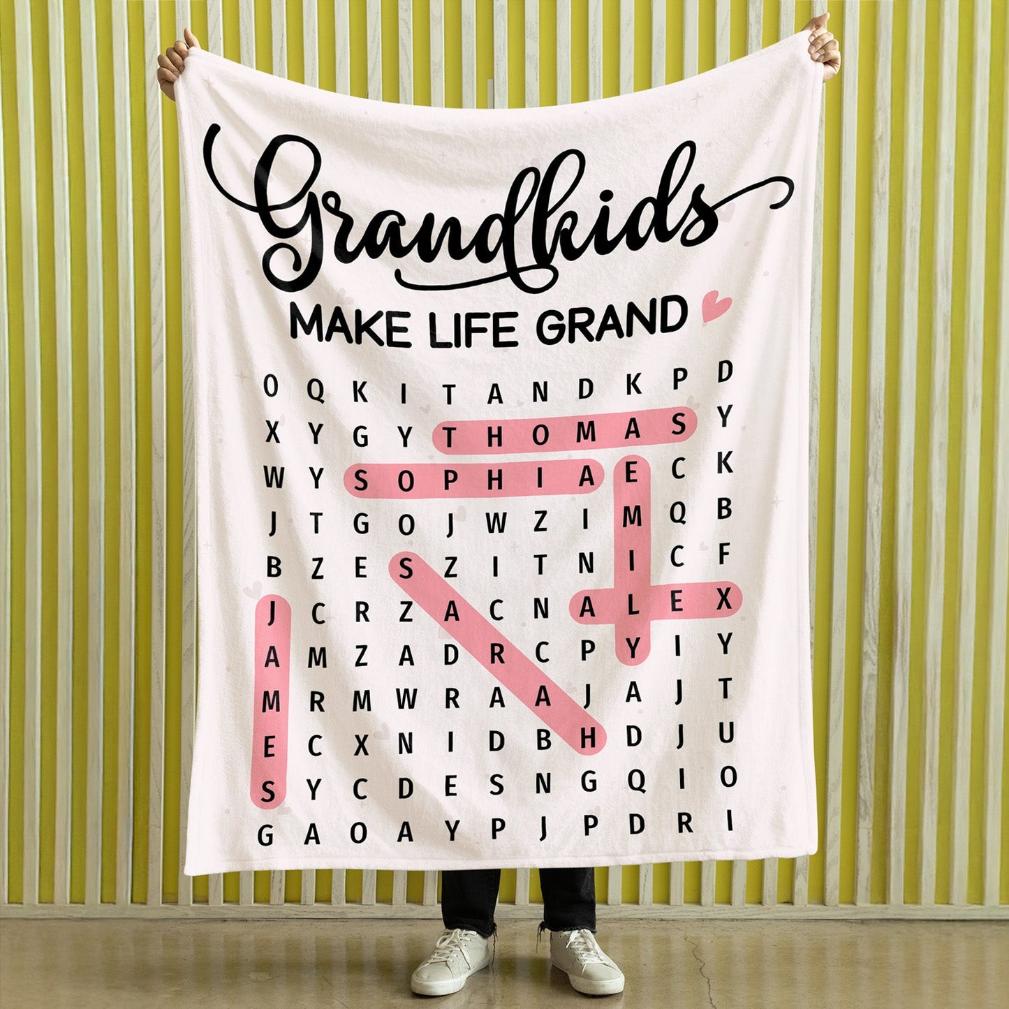 Grandma's Favorite People Word Search Puzzle - Personalized Fleece Blanket - Mother's Day Gift For Grandma