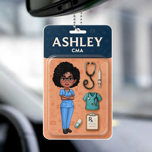 Custom Nurse Figure Cute Doll Nurse Personalized Acrylic Car Hanger