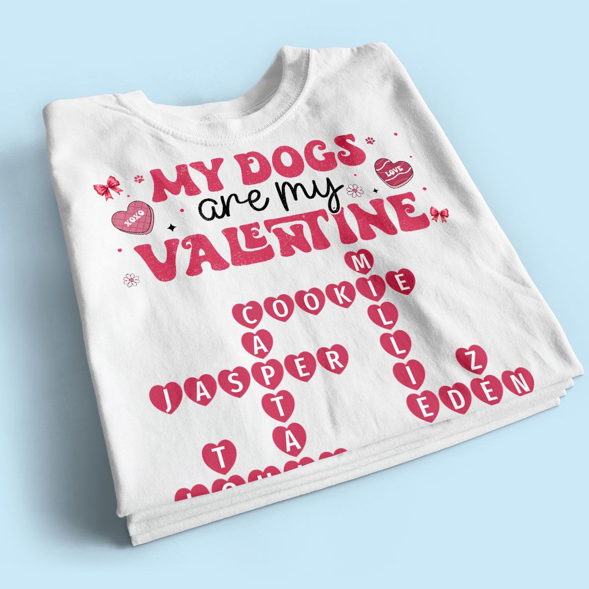 My Dogs Cats Are My Valentine Crossword Puzzle Art Valentine's Day Gift For Pet Lover Personalized Shirt