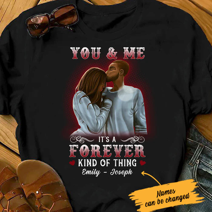 Personalized You And Me Forever BWA Couple T Shirt