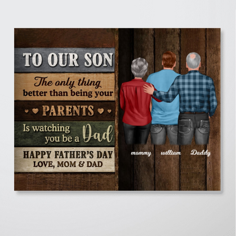 Colored Wood Pallets To My Son Happy Father's Day Personalized Canvas, Heartfelt Father's Day Gift For Son