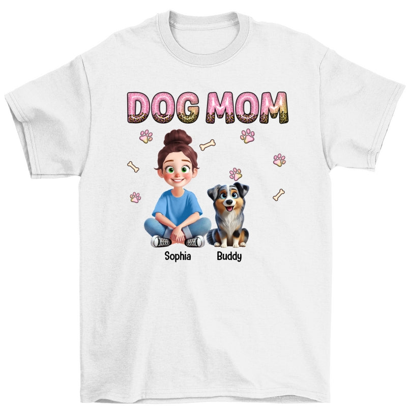 Animation Cartoon Galaxy Pattern Dog Mom Personalized Shirt, Gift For Dog Lovers