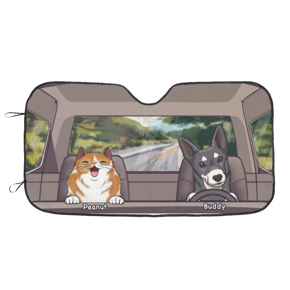 Personalized Dogs And Cats Auto Sunshade Gift For Pet Lovers Car Windshield Sunshades