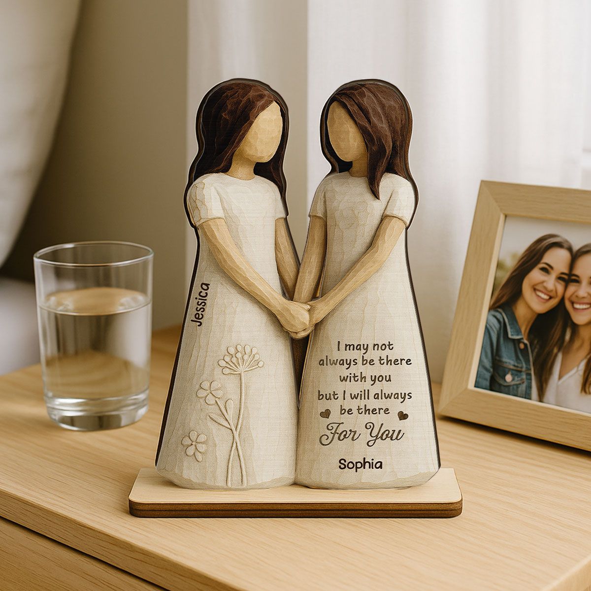I'll Always Be There For You 3D Effect Personalized Standing Wooden Plaque, Birthday Gift Friendship Gift for Besties, Best Friends