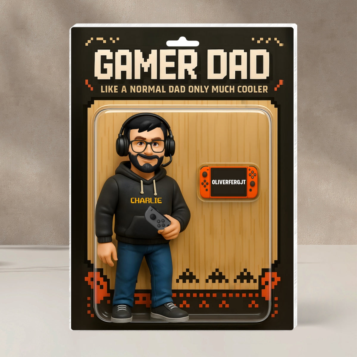 Gamer Dad Cooler Custom Action Figure Personalized Acrylic Block Plaque, Father's Day Gift for Gamer Dad, Gift for Husband