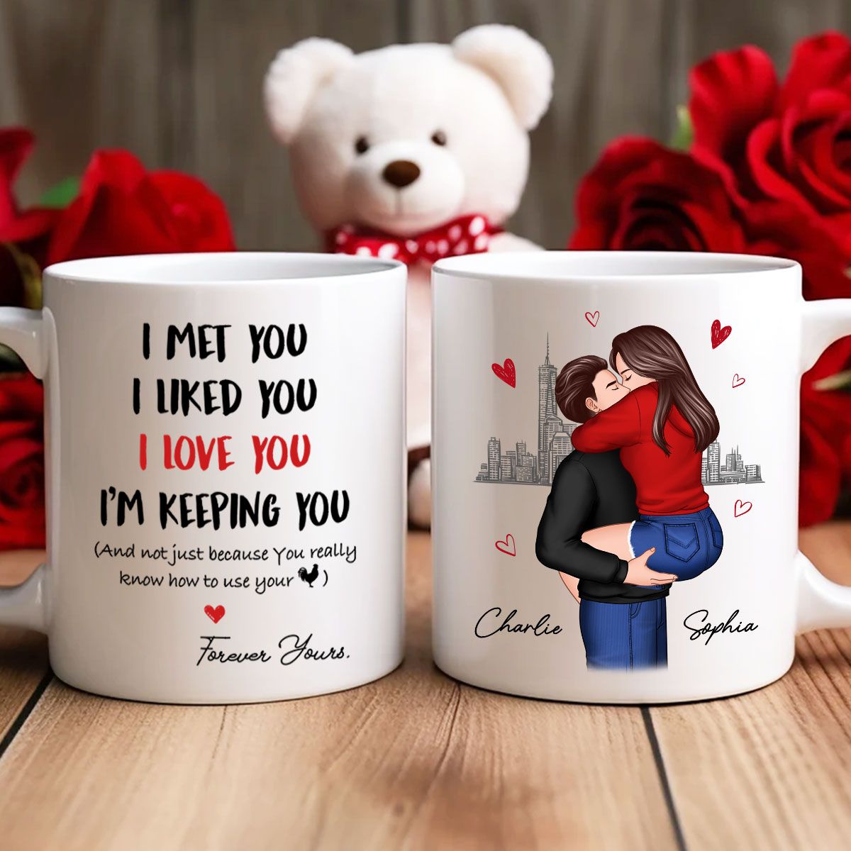 I Love You Forever Yours Funny Gift For Couple Valentine's Day Gift Personalized Mug