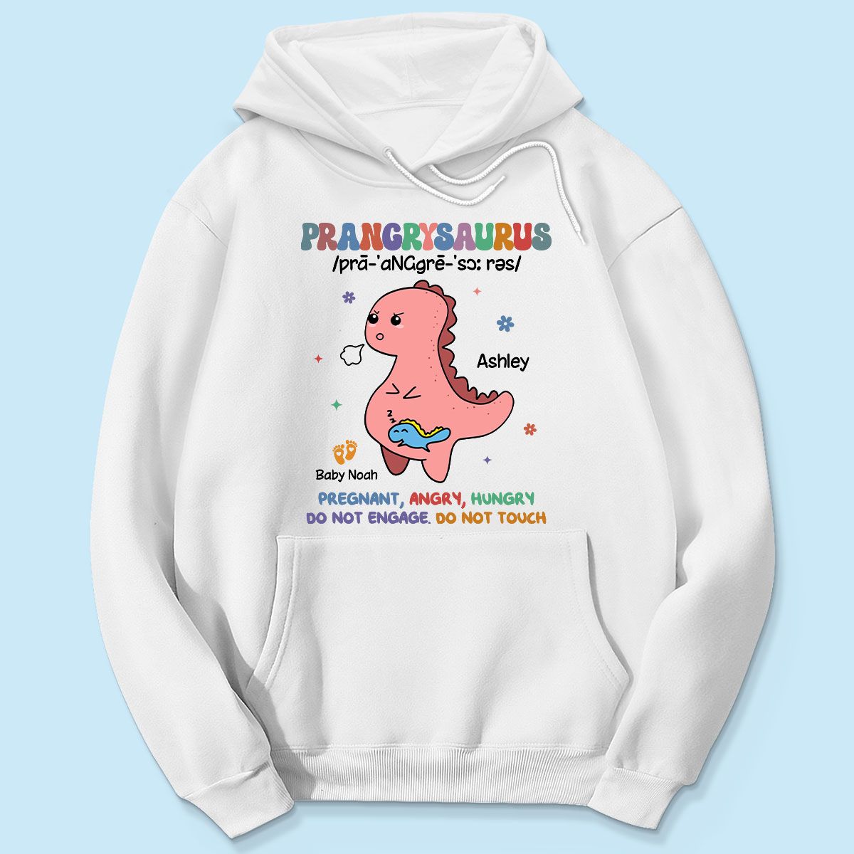 Prangrysaurus Retro Style Personalized Shirt, Custom Pregnancy Reveal Shirt, Mother's Day Gift For Expecting Moms