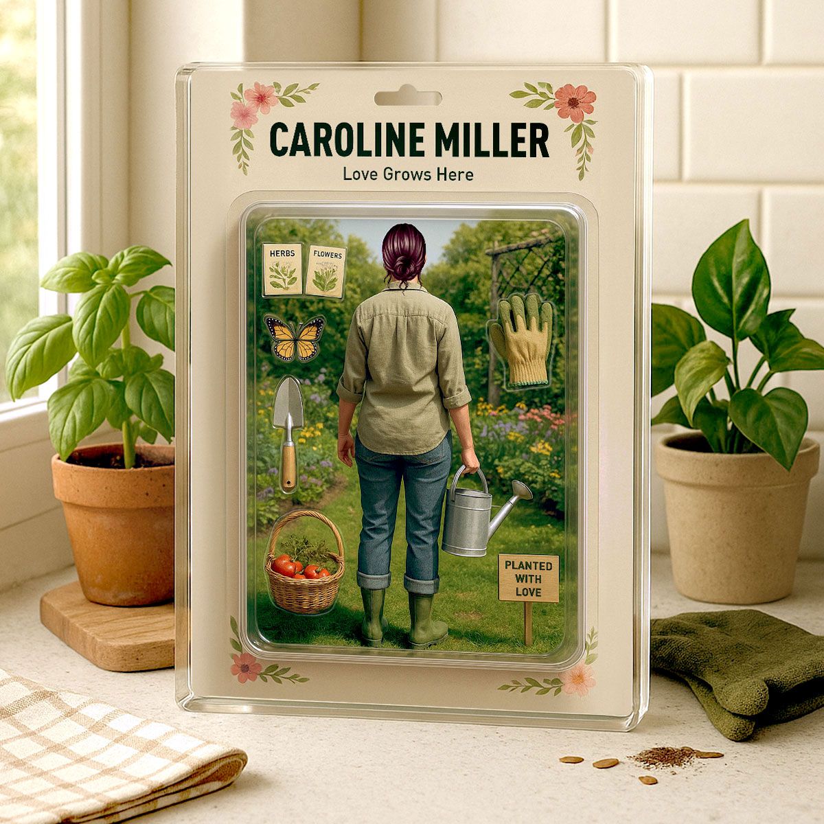 Gardening Mom Grandma Mother's Day Gift Toy Box Figure Style Personalized Acrylic Block Plaque