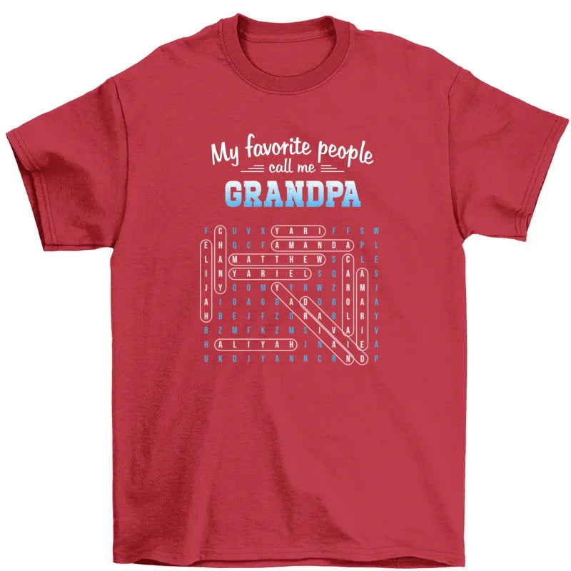 My Favorite People Call Me Grandpa Dad Word Search Puzzle - Personalized Shirt - Gift For Grandpa, Dad