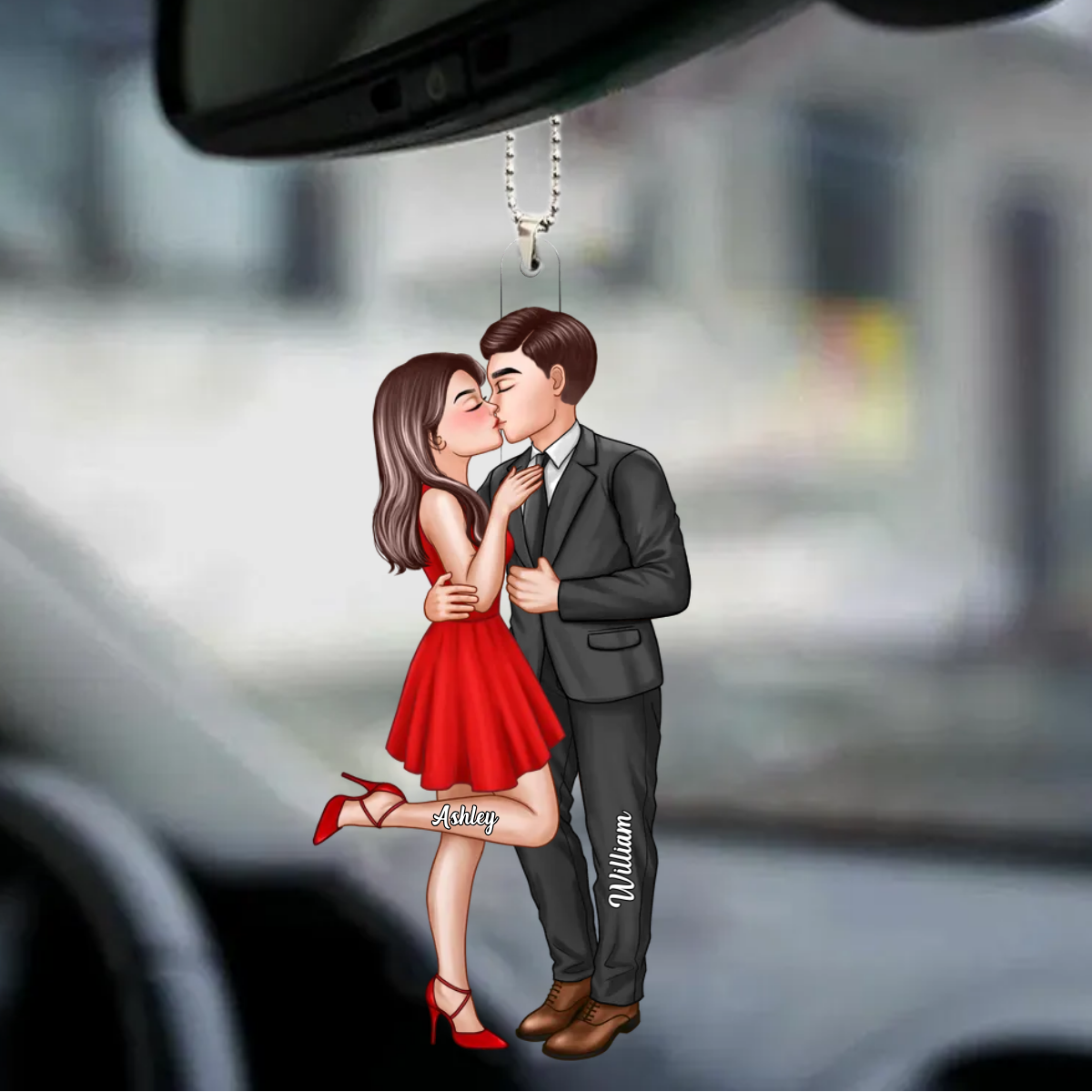 Elegant Couple Valentine‘s Gift Personalized Car Hanging Ornament