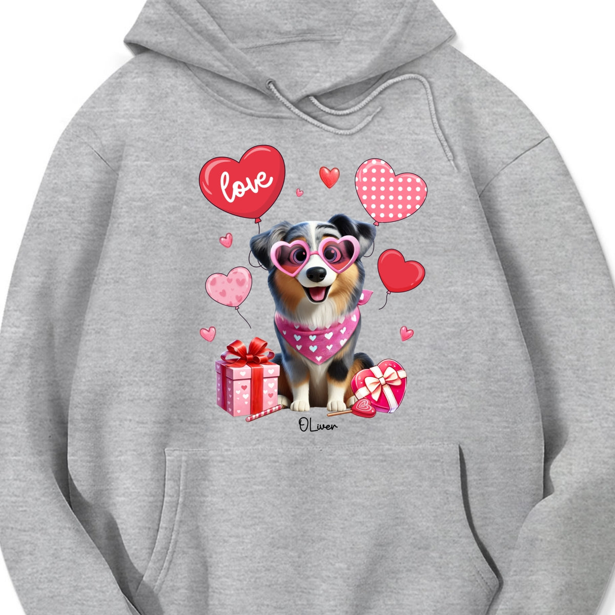 Personalized Valentine Heart Balloon Shirt For Dog Mom, 3D Cute Dogs