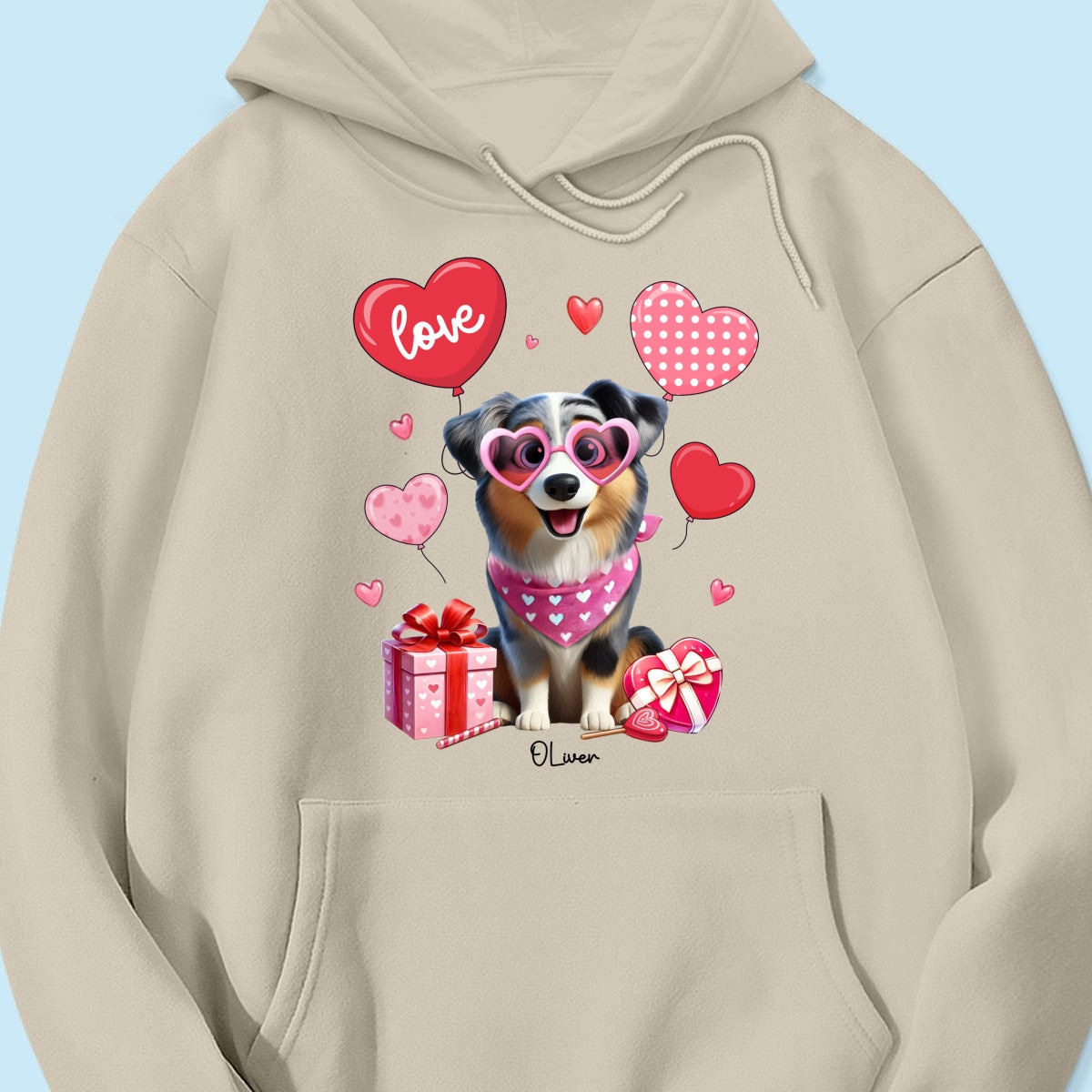 Personalized Valentine Heart Balloon Shirt For Dog Mom, 3D Cute Dogs