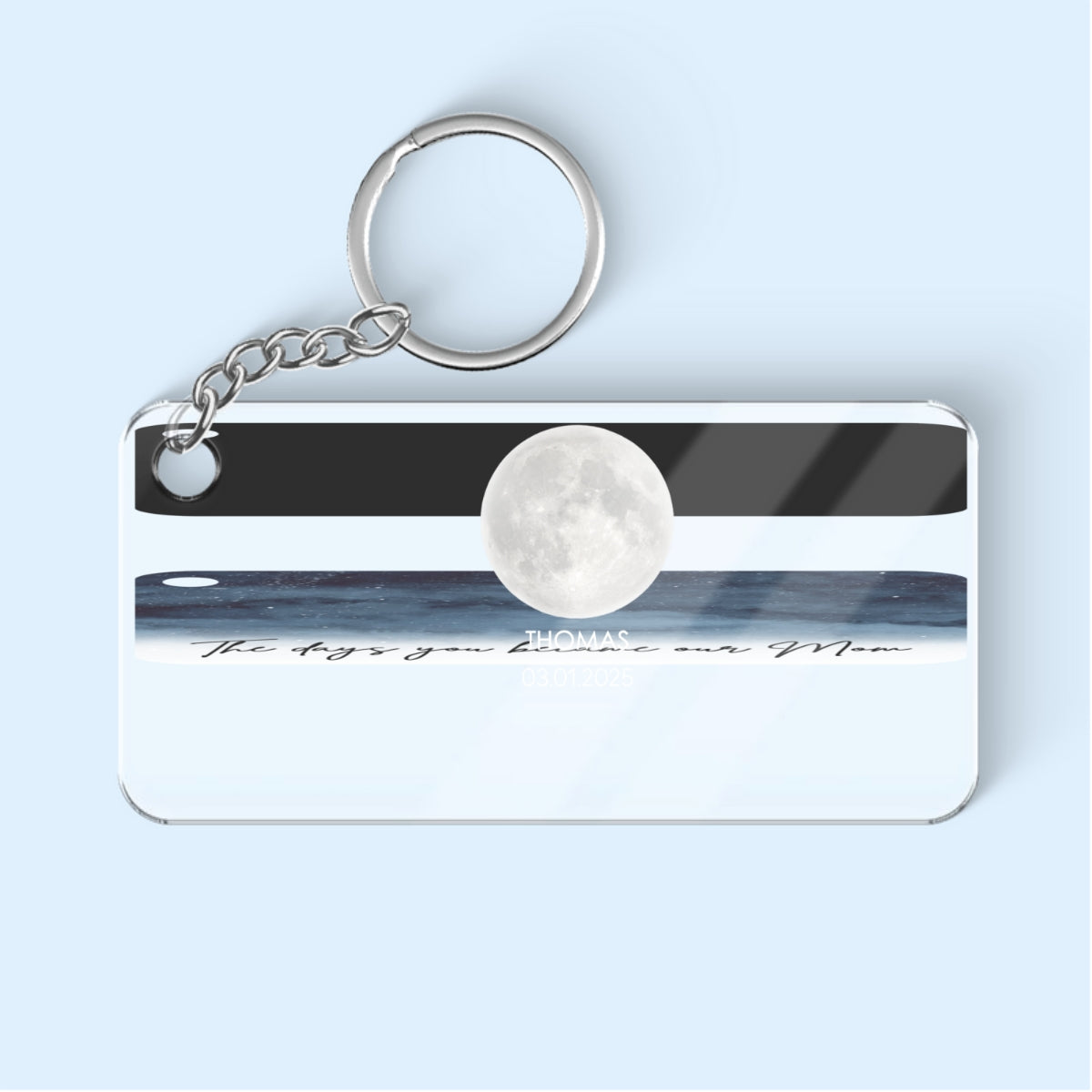 Starry Night Custom Birth Moon Phase The Days You Became Our Mom Personalized Acrylic Keychain, Mother's Day Gift