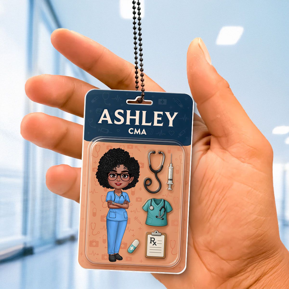 Custom Nurse Figure Cute Doll Nurse Personalized Acrylic Car Hanger