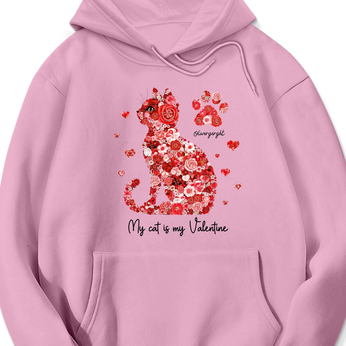 Valentine Cat Flower My Cat Is My Valentine Personalized Shirt, Gift for Cat Moms