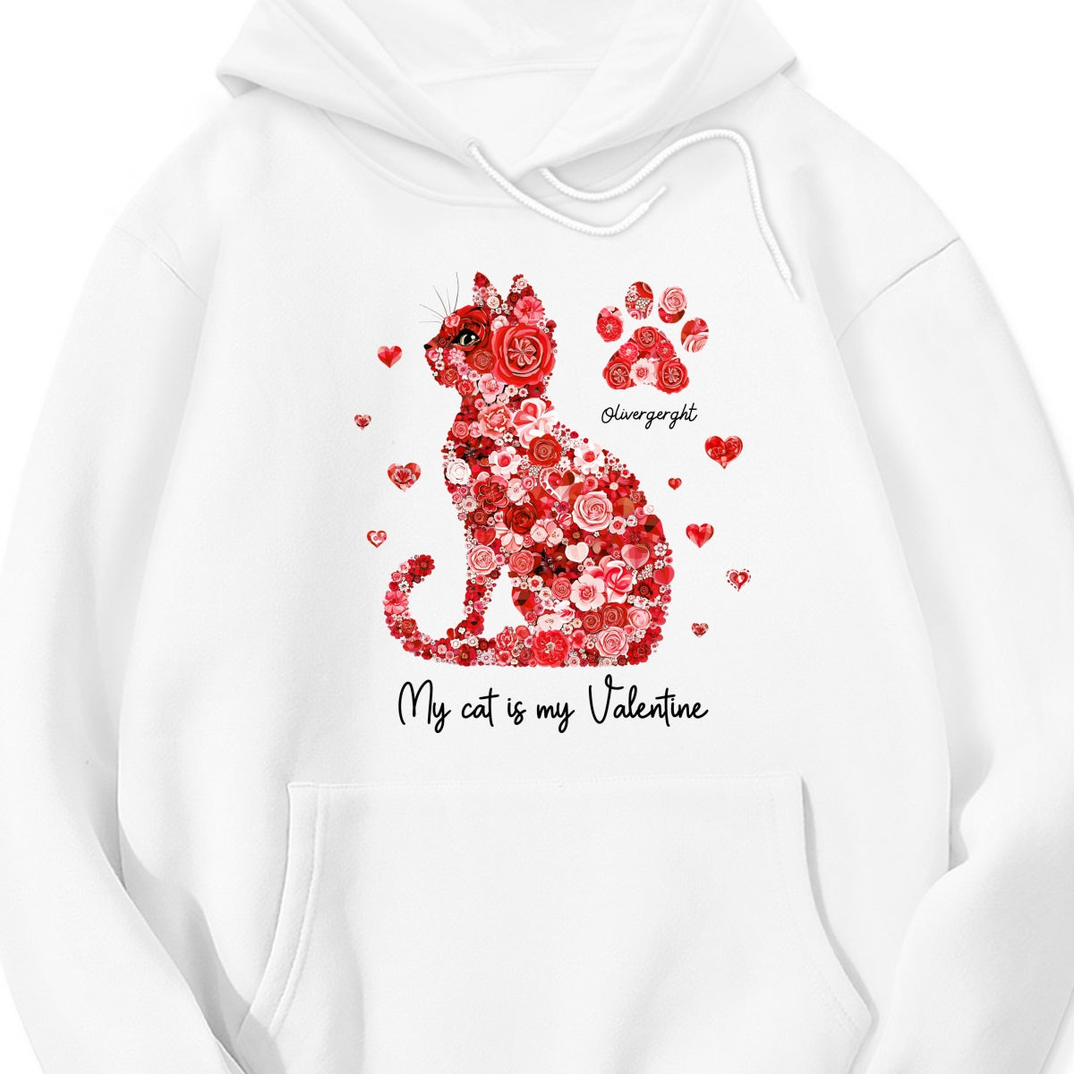 Valentine Cat Flower My Cat Is My Valentine Personalized Shirt, Gift for Cat Moms