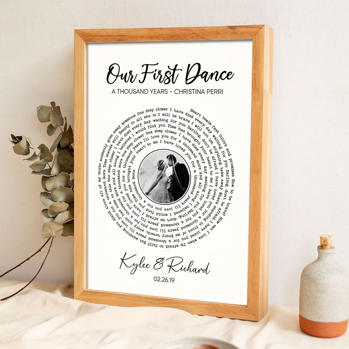 Custom Vinyl Lyrics With Photo, Personalized Music Photo Canvas, Customizable Music Photo Gift, Anniversary Gift, Music Gift, Wedding Song Dance