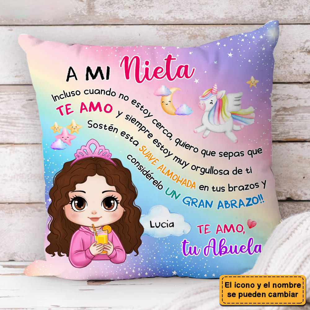 Personalized Granddaughter I Am Proud Of You Spanish Pillow