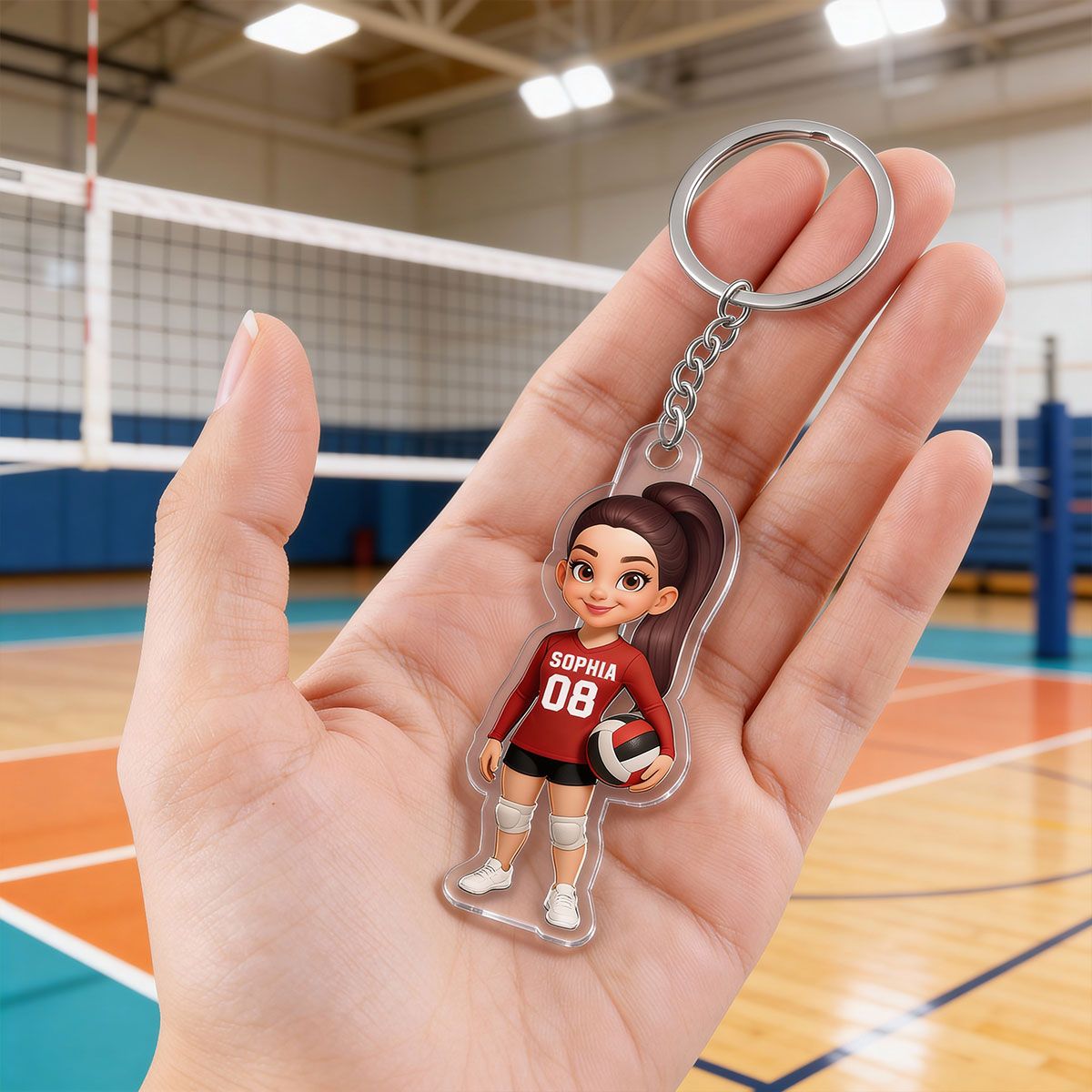 3D Effect Proud Volleyball Player - Personalized Acrylic Keychain - Gift For Volleyball Players, Volleyball Lovers