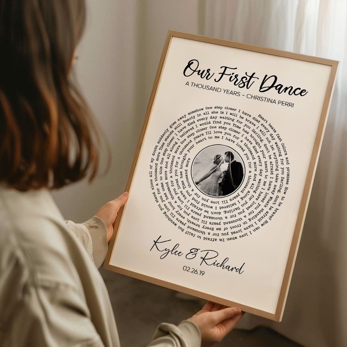 Custom Vinyl Lyrics With Photo, Personalized Music Photo Canvas, Customizable Music Photo Gift, Anniversary Gift, Music Gift, Wedding Song Dance
