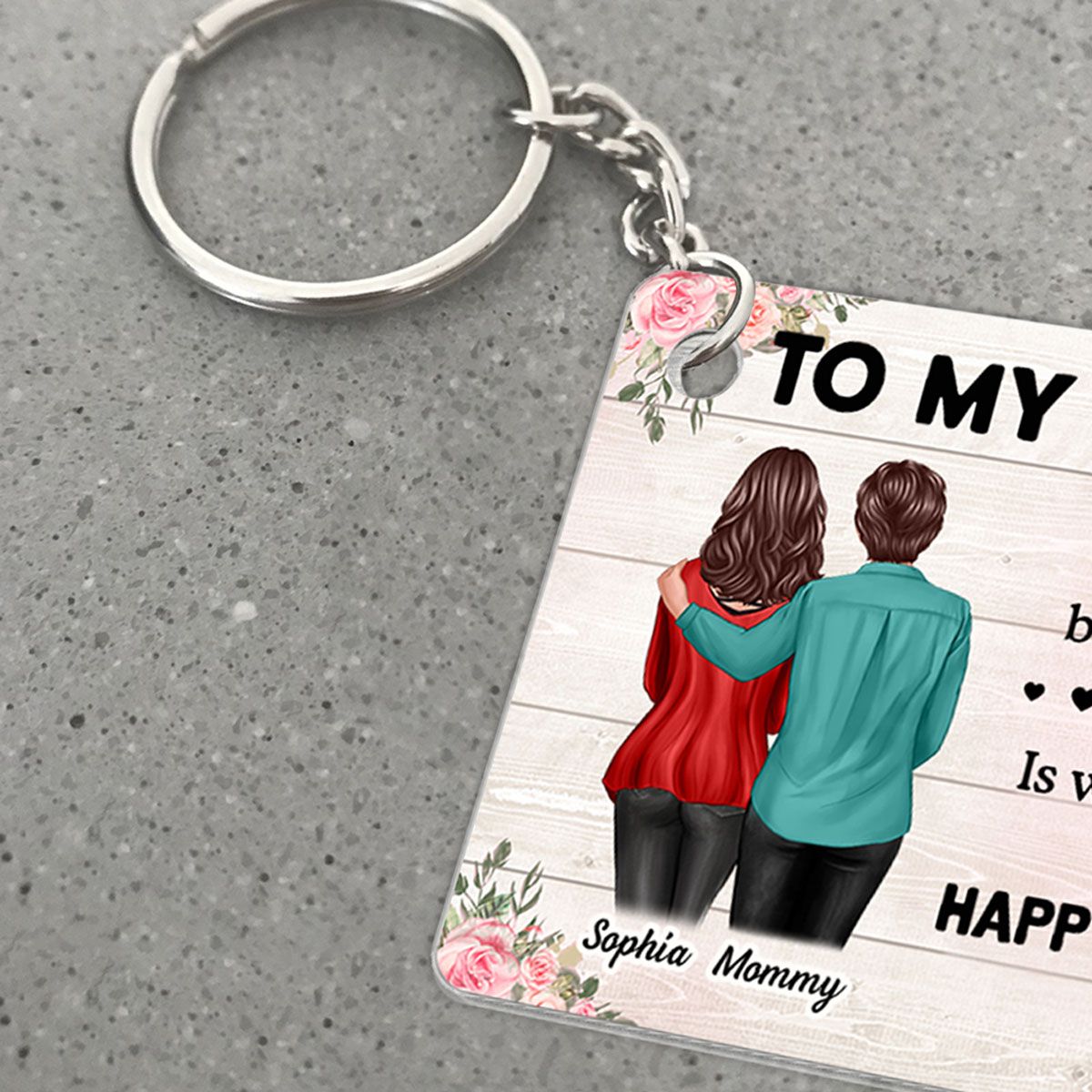 To My Daughter From Mom Happy Mother's Day Personalized Acrylic Keychain, Mother's Day Gift For Daughter