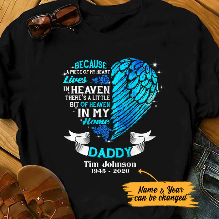 Personalized Heaven In Our Home Dad Memorial T Shirt 