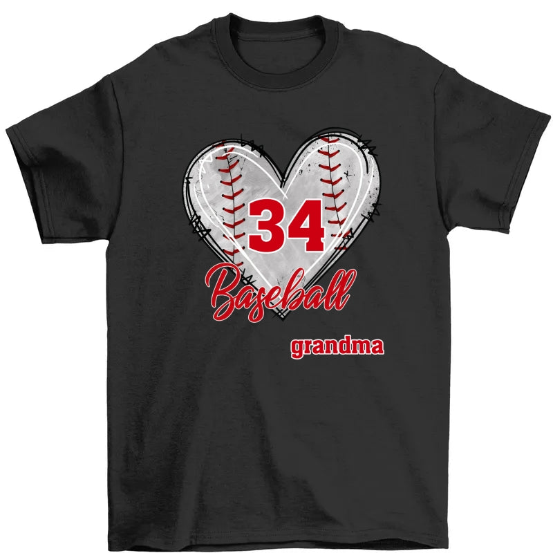 Baseball Mom Grandma Auntie, Love Baseball Sports - Personalized Unisex T-Shirt
