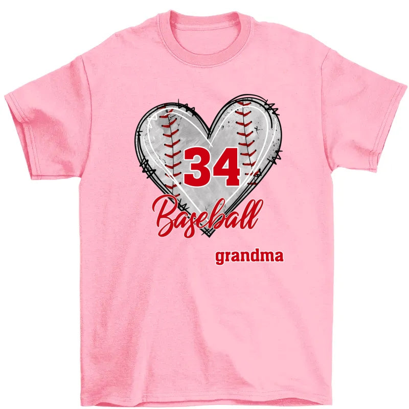 Baseball Mom Grandma Auntie, Love Baseball Sports - Personalized Unisex T-Shirt