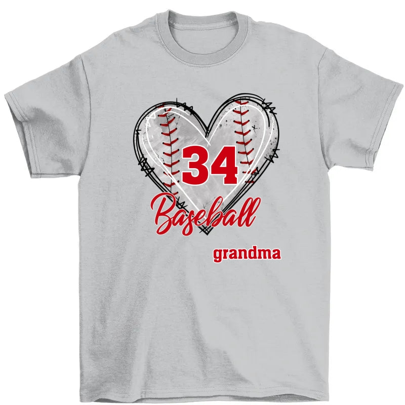 Baseball Mom Grandma Auntie, Love Baseball Sports - Personalized Unisex T-Shirt