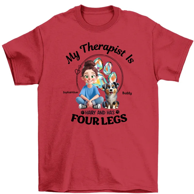 Animation Cartoon Dog My Therapist Personalized Shirt, Gift For Dog Lovers, Dog Mom