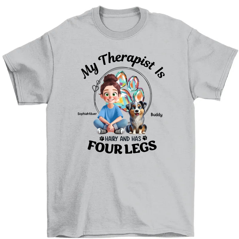 Animation Cartoon Dog My Therapist Personalized Shirt, Gift For Dog Lovers, Dog Mom