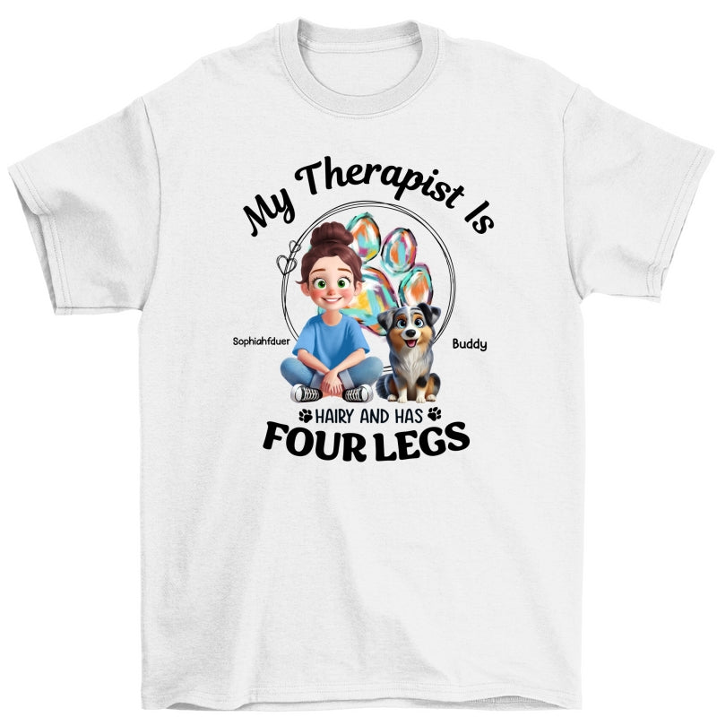 Animation Cartoon Dog My Therapist Personalized Shirt, Gift For Dog Lovers, Dog Mom