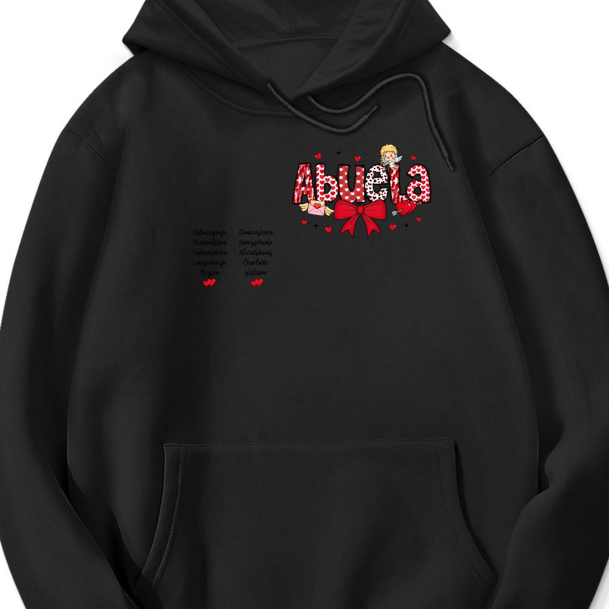 Grandma Valentine Personalized Sleeve Printed Sweatshirt, Valentine's Day Gift For Grandma