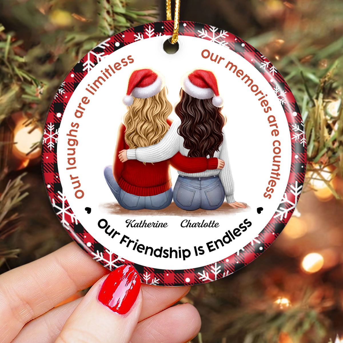 Personalized Best Friends Christmas Ornament – Cherishing Endless Laughter and Memories